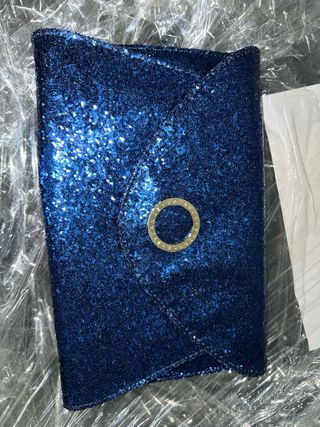 Bolso de fiesta azul con brillos