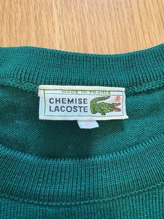 Jersey Lacoste Verde Cuello Bajo