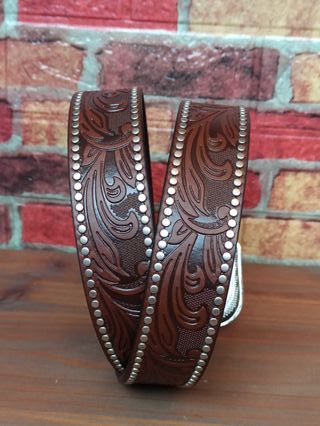 Cintura in pelle con fibbia western