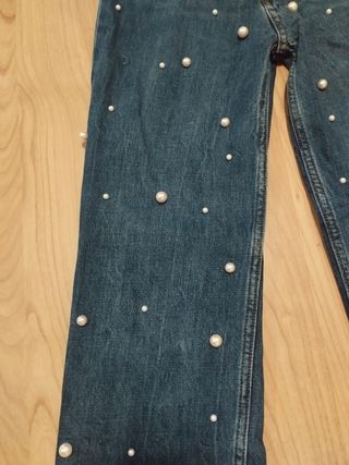 Pantalón Zara Perlas Azul