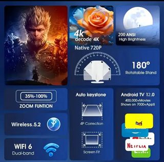 Proyector cine Inteligente Android 11.0