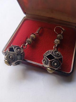 Pendientes plata antiguos 4.5 cm