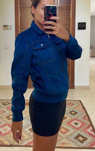 Bomber Zara ante azul marino Talla S