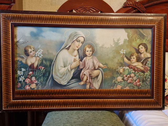 Dipinto antico Madonna e Gesù Bambino