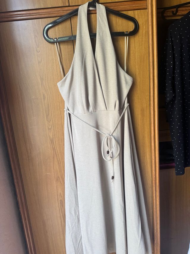 Vestido beige halter