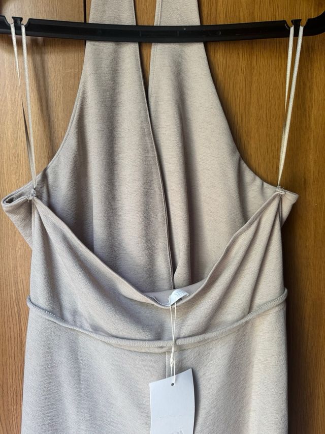 Vestido beige halter