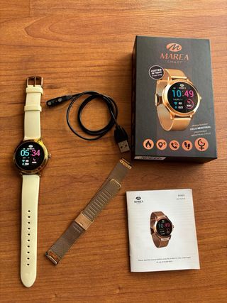 Reloj inteligente smartwatch Marea Beige/Dorado