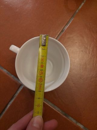 Coppia tazze celesti con decoro