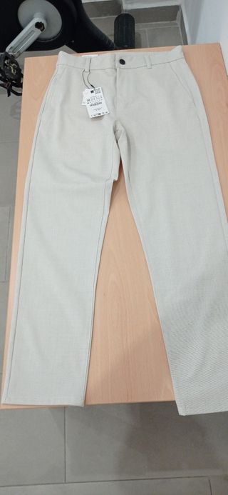 Pantalón Chino Zara Beige Talla M