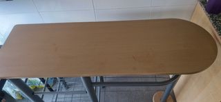 Mesa alta cocina barra americana madera y metal