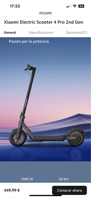 Patinete Xiaomi Pro 4 (2ª Gen)
