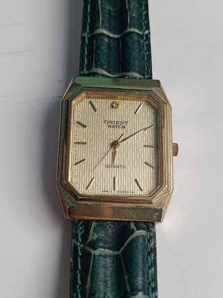 Reloj Orient Watch Dorado y Verde Años 80-90