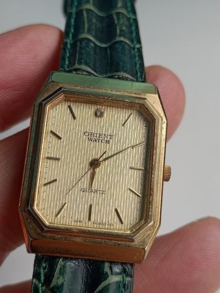 Reloj Orient Watch Dorado y Verde Años 80-90