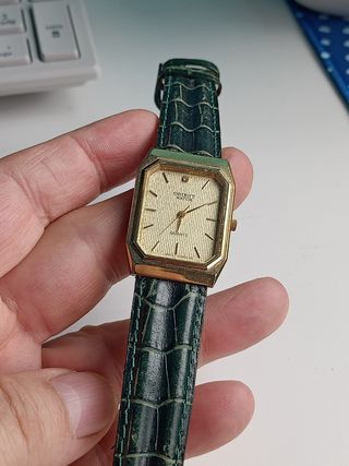 Reloj Orient Watch Dorado y Verde Años 80-90