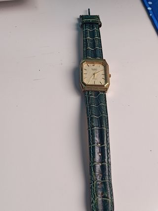 Reloj Orient Watch Dorado y Verde Años 80-90