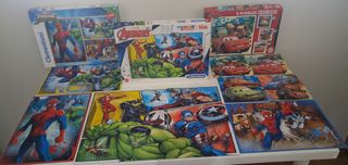 Lote 3 Puzzles Infantiles: Spiderman ,Cars y venga