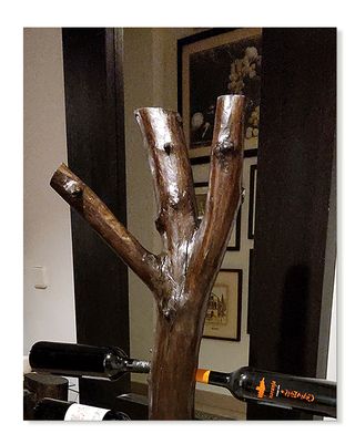 Botellero de madera y hierro