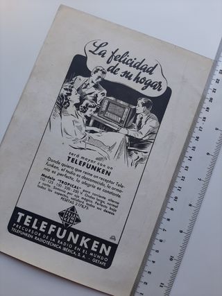 Lote 12 anuncios antiguos Radios Telefunken