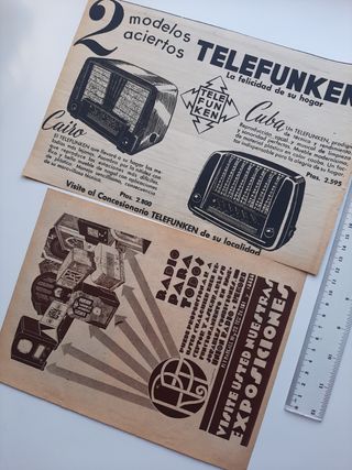 Lote 12 anuncios antiguos Radios Telefunken