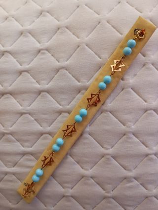 Pulsera chapada en oro con estrellas y perlas