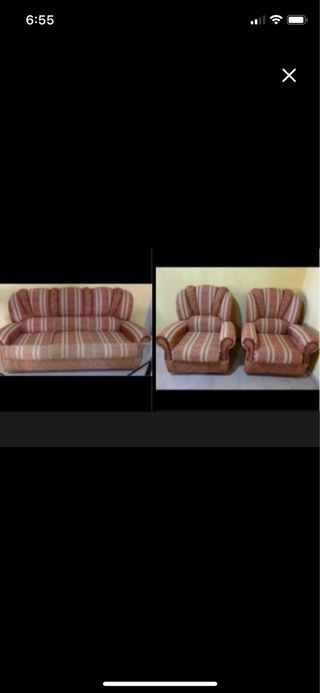 Conjunto de 3 sillones de tela