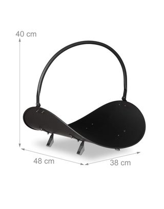 Cesta porta leñas metal negra