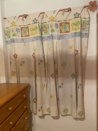 2 Cortinas Juveniles Beige Multicolor