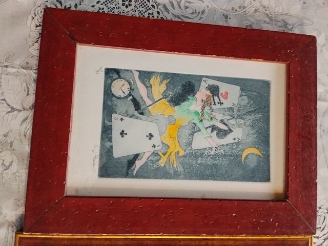 Set 3 Quadri Cornice Legno e Carta