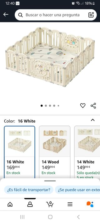 Parque infantil plegable para bebés.