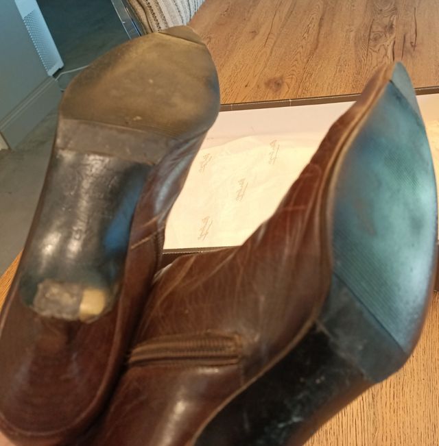 Botas C-Doux Piel Marrón Tacón Kitten