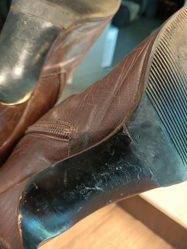 Botas C-Doux Piel Marrón Tacón Kitten