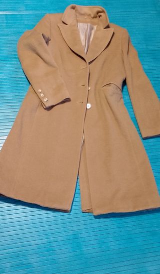 Abrigo de Lana Abiigo Talla 40 Beige