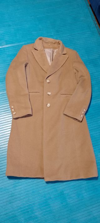 Abrigo de Lana Abiigo Talla 40 Beige