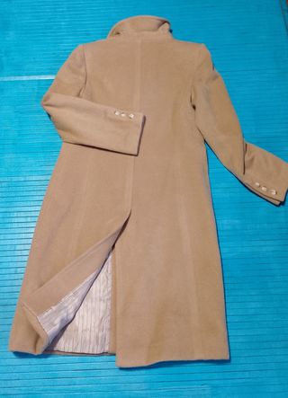 Abrigo de Lana Abiigo Talla 40 Beige