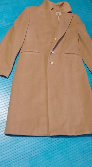 Abrigo de Lana Abiigo Talla 40 Beige