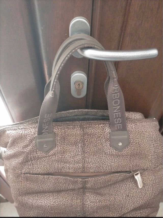 Borsa Borbonese marrone in tela 30x23