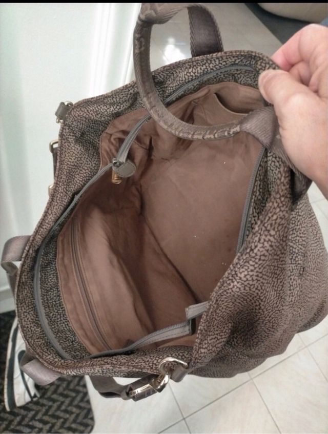 Borsa Borbonese marrone in tela 30x23