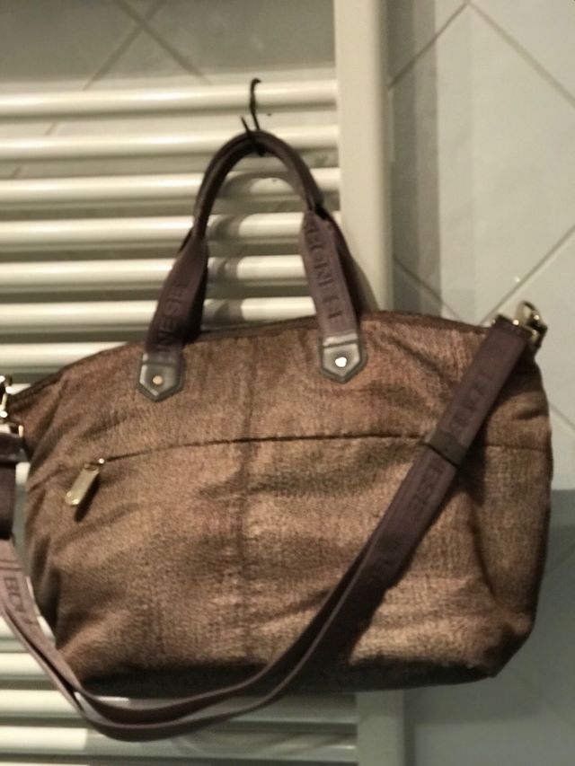 Borsa Borbonese marrone in tela 30x23