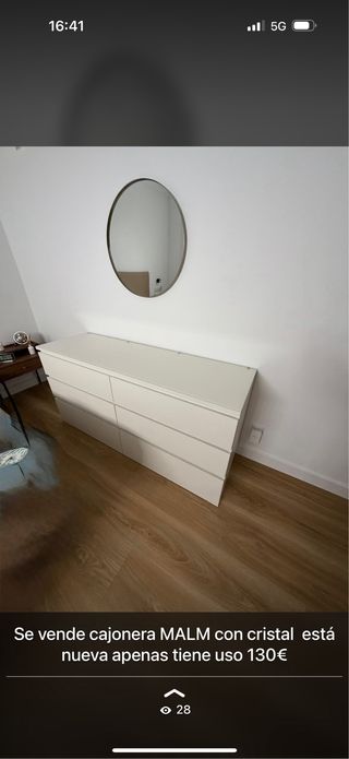 Cajonera MALM con cristal