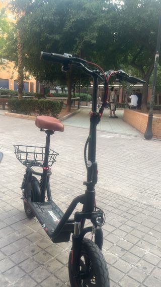 Patinete eléctrico con cesta y asiento