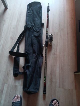Caña de pesca KALI 3,90 + carrete Hérculy + funda