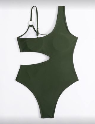 Bañador verde oliva con corte