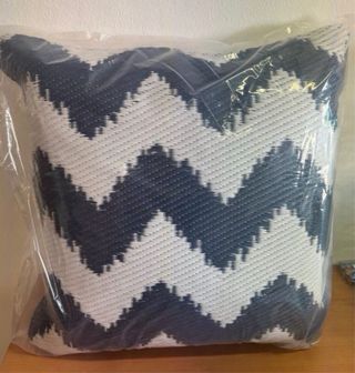 2 Cojínes de Exterior Azul y Blanco 50x50 cm