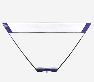 Red de bádminton con raquetas y volante