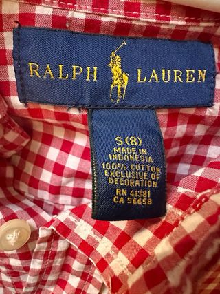 Camisa Ralph Lauren Niño Cuadros Rojo, talla S (8)