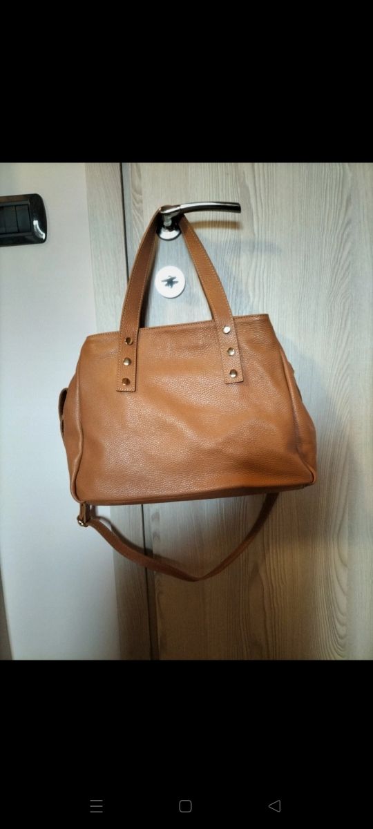 Borsa vera pelle cuoio con tracolla