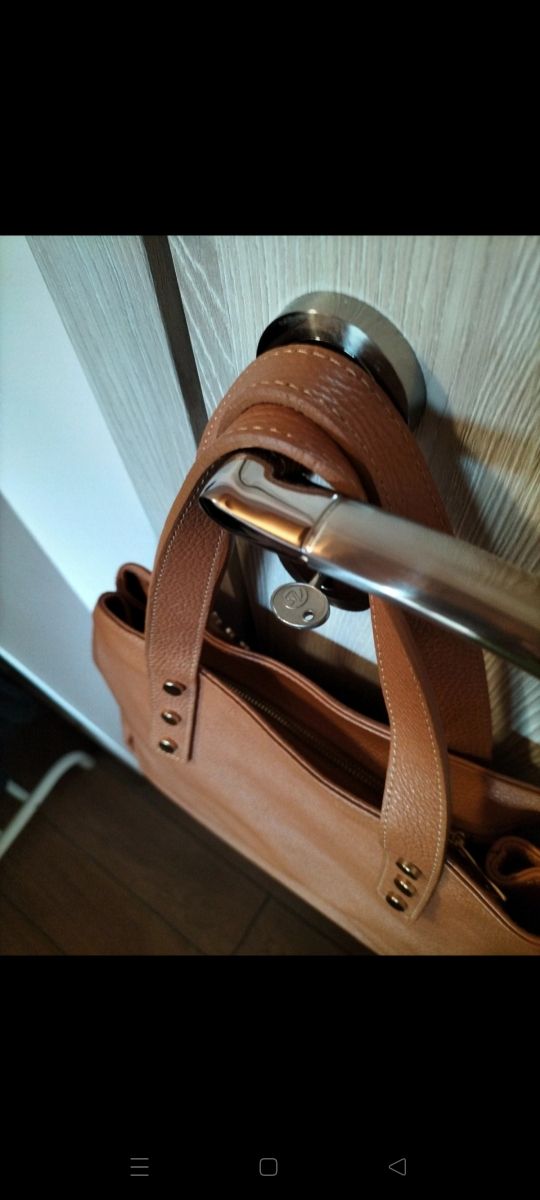 Borsa vera pelle cuoio con tracolla