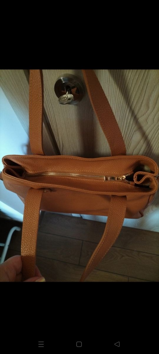 Borsa vera pelle cuoio con tracolla