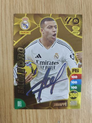 Cromo Adrenalyn 24-25 Balón de Oro Mbappe Firmado