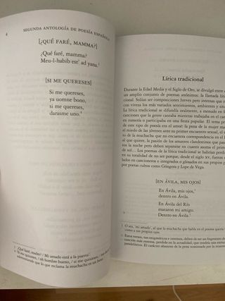 o “Libro “segunda antología de poesía española